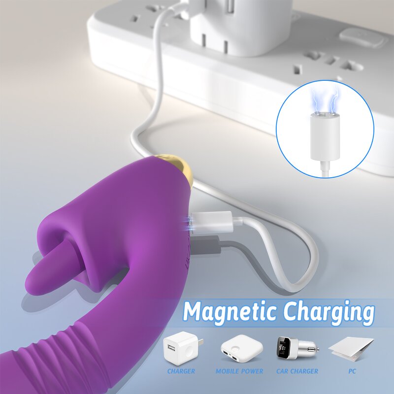 S-Hande 3 in 1 G-Spot Thrusting Vibrator Machine Silicon Clitoral Licking Tongue Vibrators Sex Toys for Women