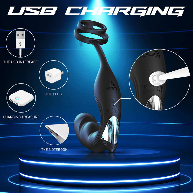 S-Hande Cock Delay Ring Remote Control Prostate Massage Stimulation Vibrating Butt Plug Toys for Men