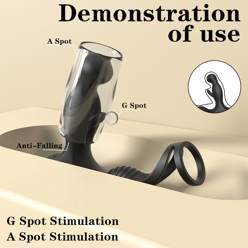 S-Hande Prostate Massager Anal Male Licking Vibrating Waterproof Anal Plug with Ring for Men