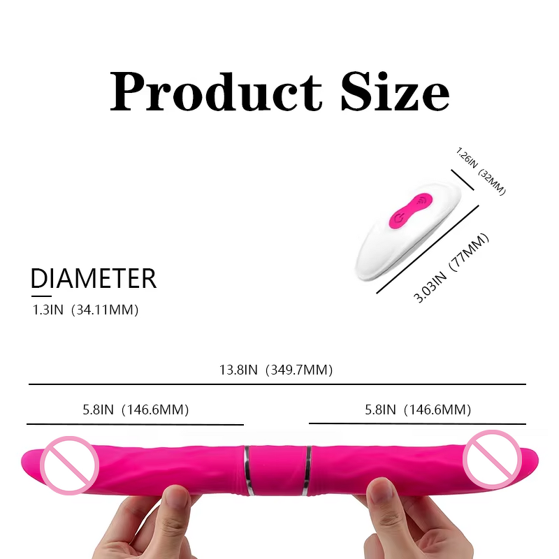 S-Hande Women Lesbian Vibrator Double End Head Silicone Strapless Vibrator for Women