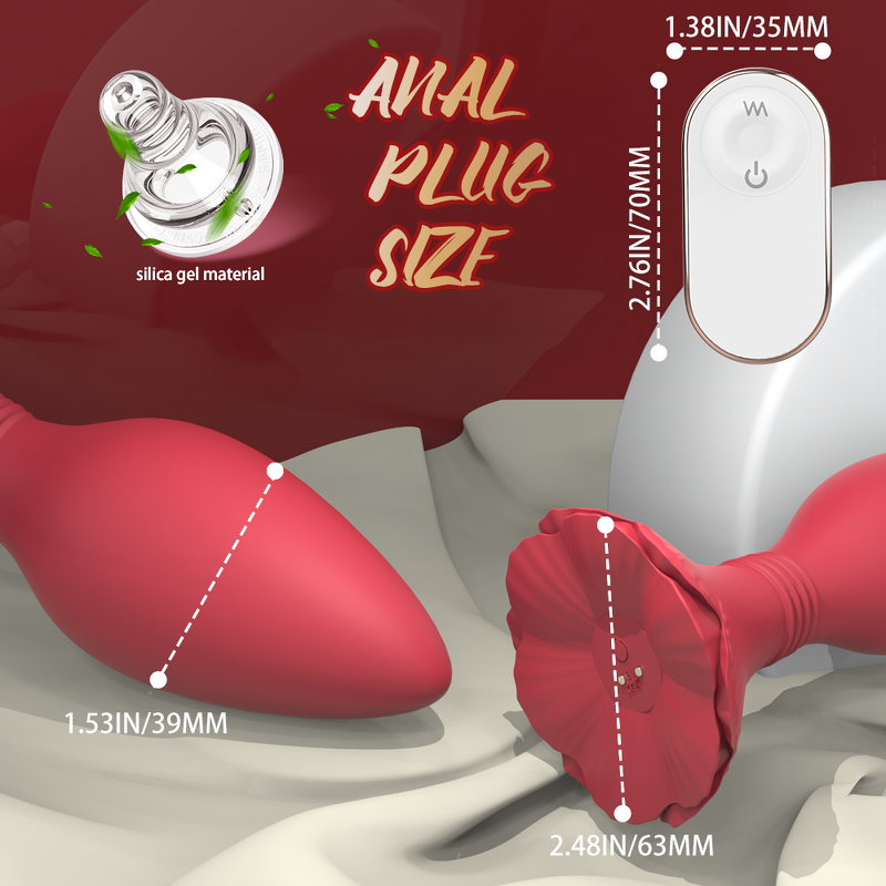 S-Hande Custom Private logo Vibrating Butt Anal Plug Training Rose Female Anal Toys Thin with Remote Control for Men