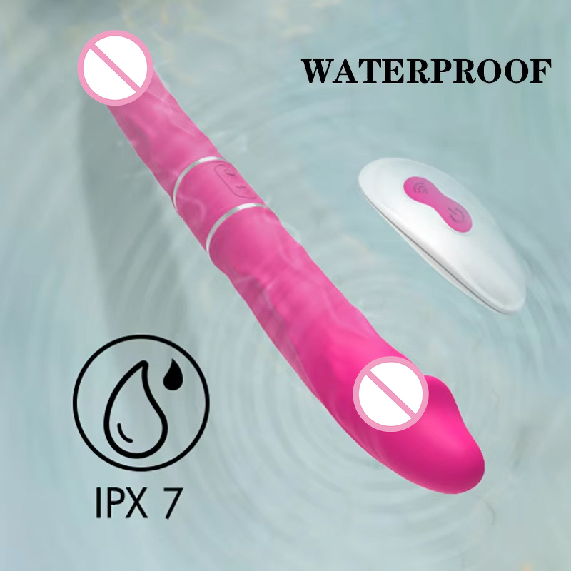 S-Hande Women Lesbian Vibrator Double End Head Silicone Strapless Vibrator for Women