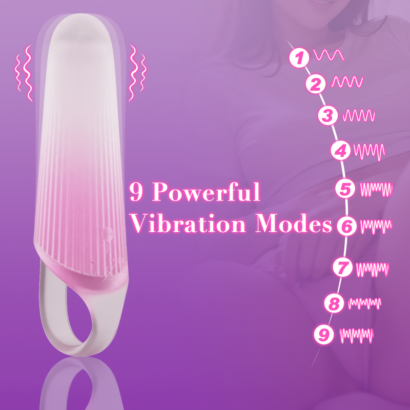 S-Hande Pink Finger Power Bullet Vibrator Mini Electronic Vibrator Massage Vaginal Vibrating Finger Sleeve