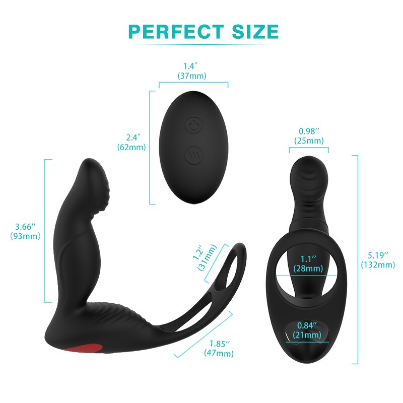 S-Hande Prostate Massager Triple 3 in 1 Functions Powerful Vibrating Cock Ring Vibrator Men Anal Sex Toys