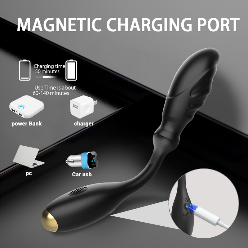 S-Hande Foldable Prostatic Massage Instrument Adult Anal Stimulator Electric Vibrating Male Prostate Massager Wireless