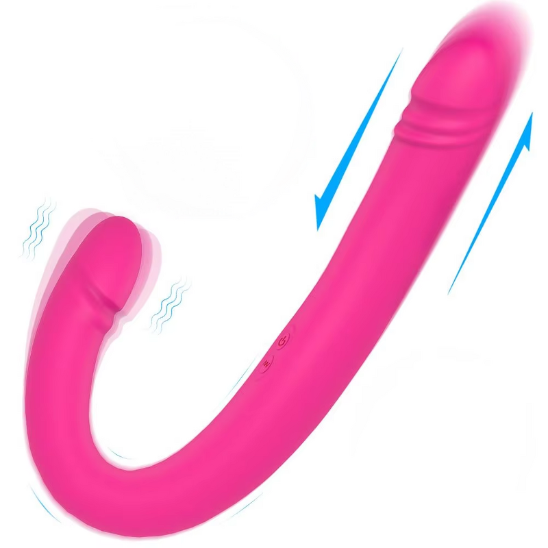 S-hande Strapless G-Spot Double-Ended Dildo Vibrator Women Clit Stimulation Adult Sex Strap on Dildo for Lesbian Couples