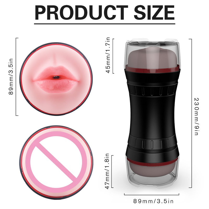 S-Hande Realistic Masturbator Double Head Mouth Vagina Waterproof Tpe Material Juguetes Sexuales Sex Toy for Men
