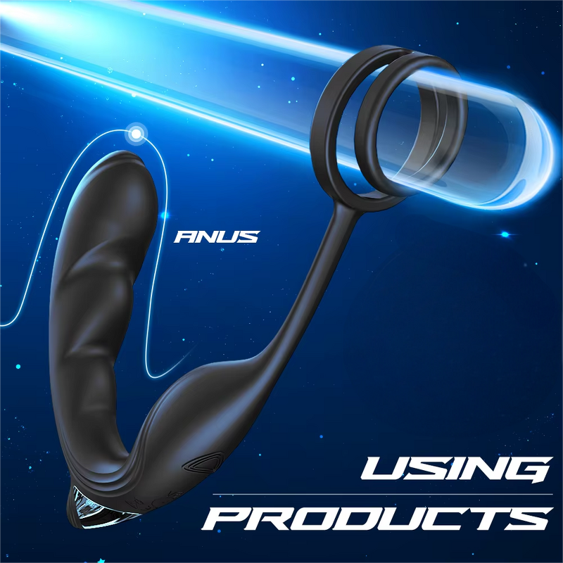 S-Hande Cock Delay Ring Remote Control Prostate Massage Stimulation Vibrating Butt Plug Toys for Men