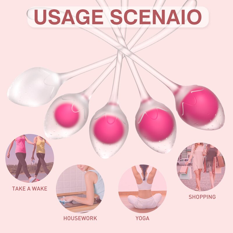 S-Hande Silicone Kegel Ball Set Benoit Ben Wa Balls Kegel Exerciser Vagina Pelvic Floor Exerciser and Core Exercises for Women