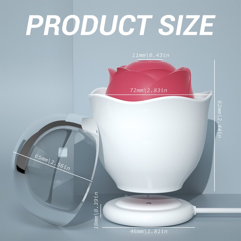 S-hande Rose Sucking Vibrator Female Masturbation Knocking Colourful Lights 9 Frequency Mode Pleasure Toy