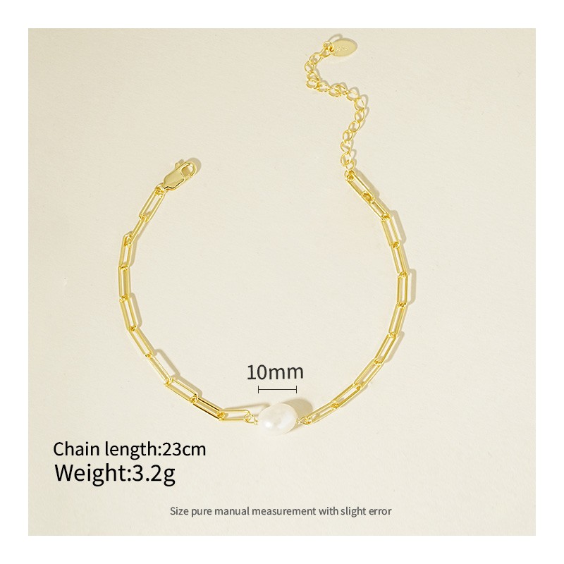 Paper Clip Bracelet - 925 Sterling Silver Fast Delivery