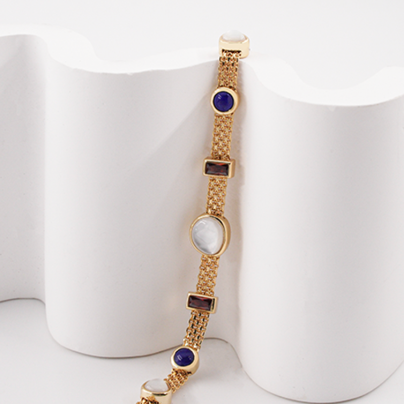 Multi-Gemstone Bracelet - S925 Silver Luxurious