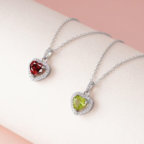 Heart Necklace - Valentine Gift Rhodium Plated