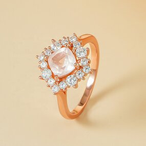 Rose Quartz Ring - Dainty Crystal Engagement