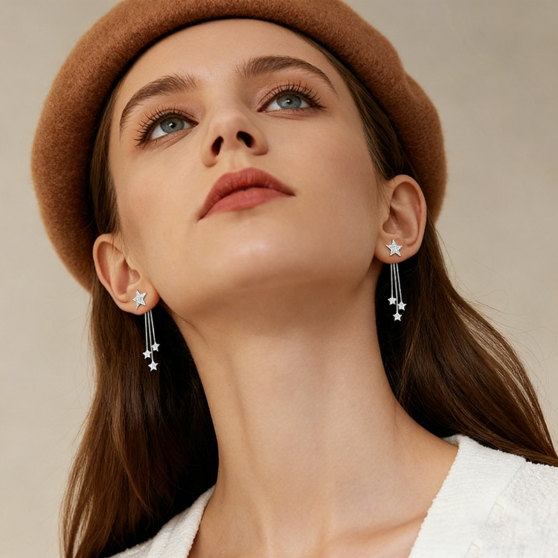 Tassel Earrings - 925 Sterling Silver Long Factory