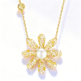 Sunflower Necklace - Gold Plated 925 Silver Factory