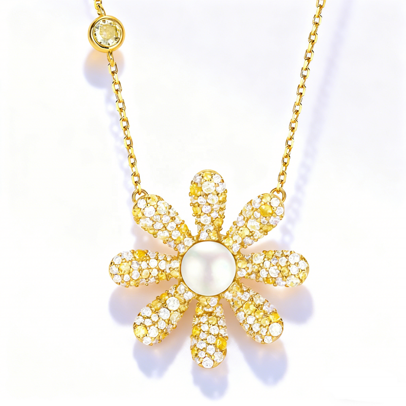 Sunflower Necklace - Gold Plated 925 Silver Factory