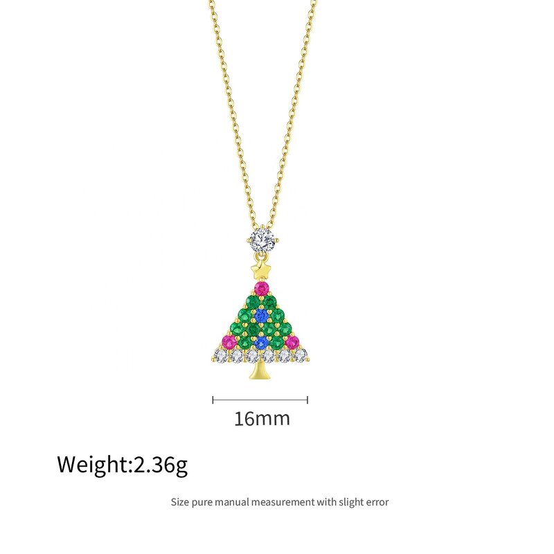 Christmas Necklace - 925 Sterling Silver Triangle