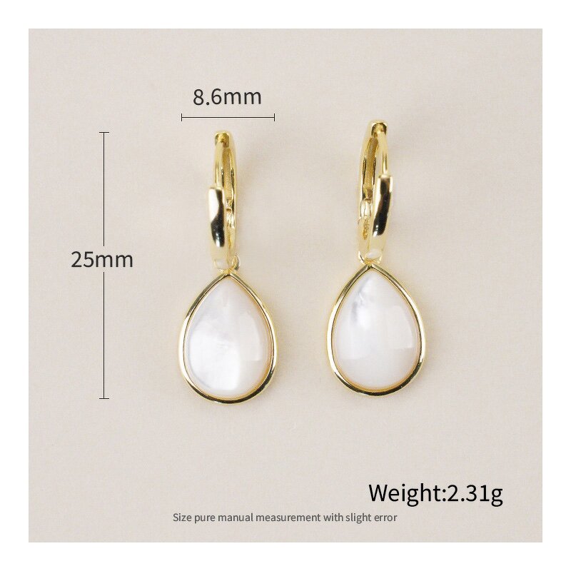 Shell Jewelry Set - Oval Natural White Drop