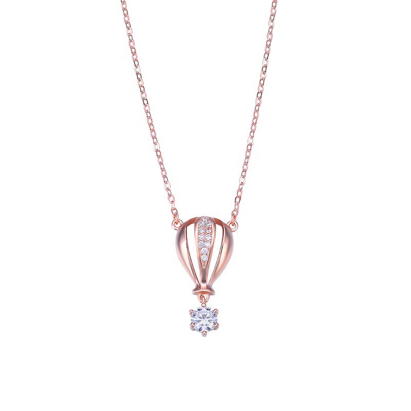 Hot Air Balloon Necklace - Romantic Rose Gold