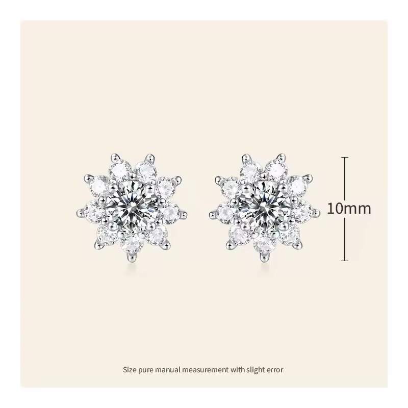 Moissanite Earrings - Rhodium Plated GIC Factory