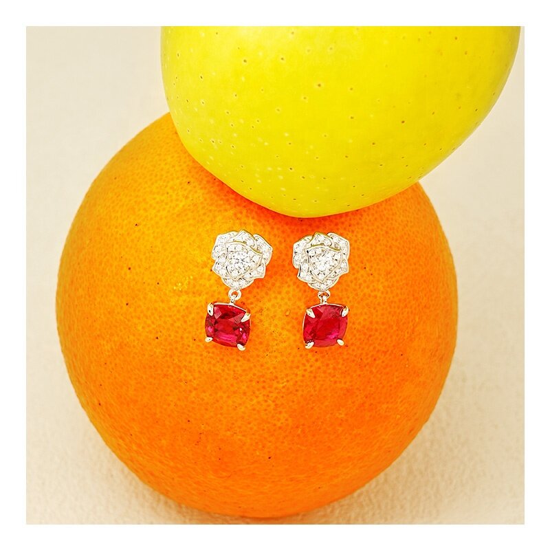Ruby Drop Earrings - Lab Grown Diamond Valentine