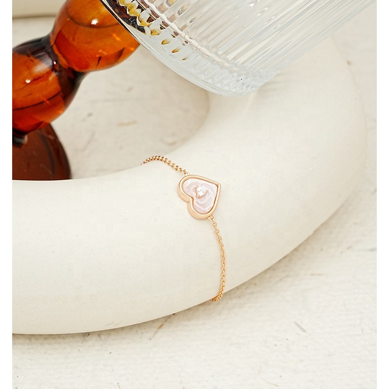 Shell Heart Charm - Mother's Day Gift Rose Gold