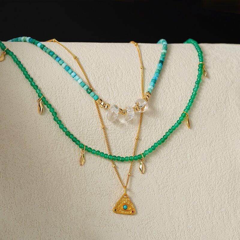 Crystal Necklace - Beach Party Gold Plated