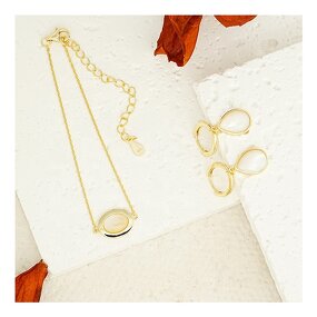 Shell Jewelry Set - Oval Natural White Drop