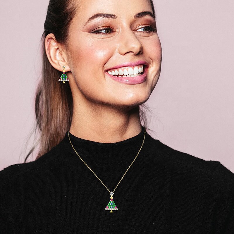 Christmas Necklace - 925 Sterling Silver Triangle