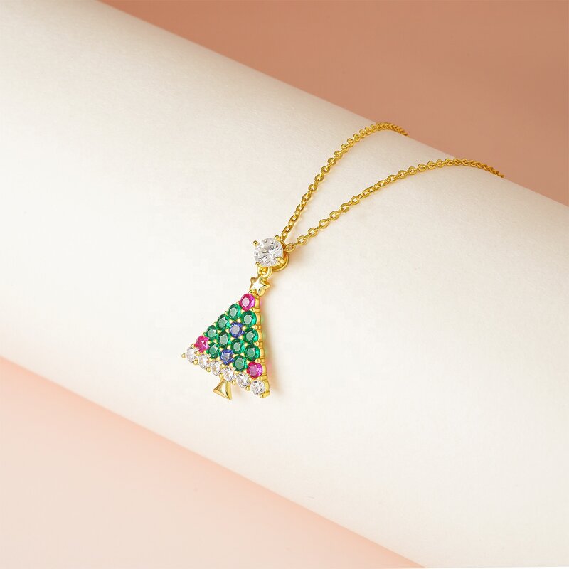 Christmas Necklace - 925 Sterling Silver Triangle