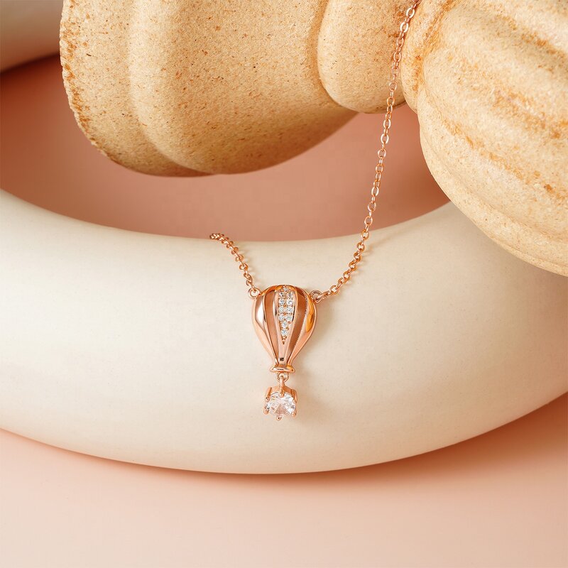 Hot Air Balloon Necklace - Romantic Rose Gold