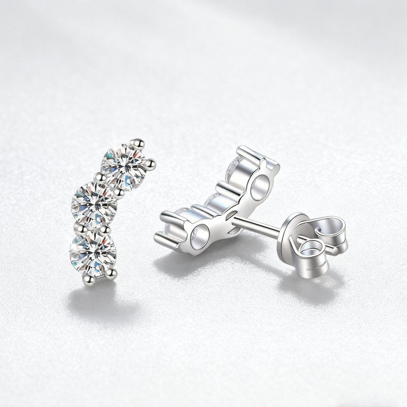 Moissanite Stud Earrings - Gra Certified 10mm