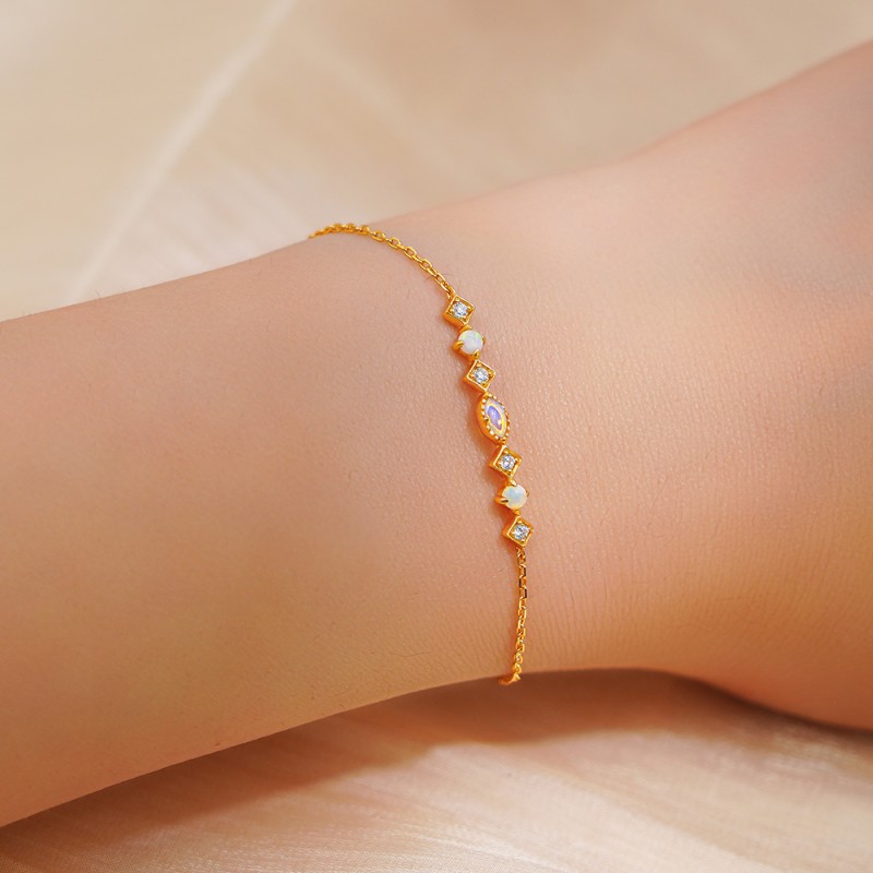 Marquise Charm Bracelet - Dainty Multi Stone