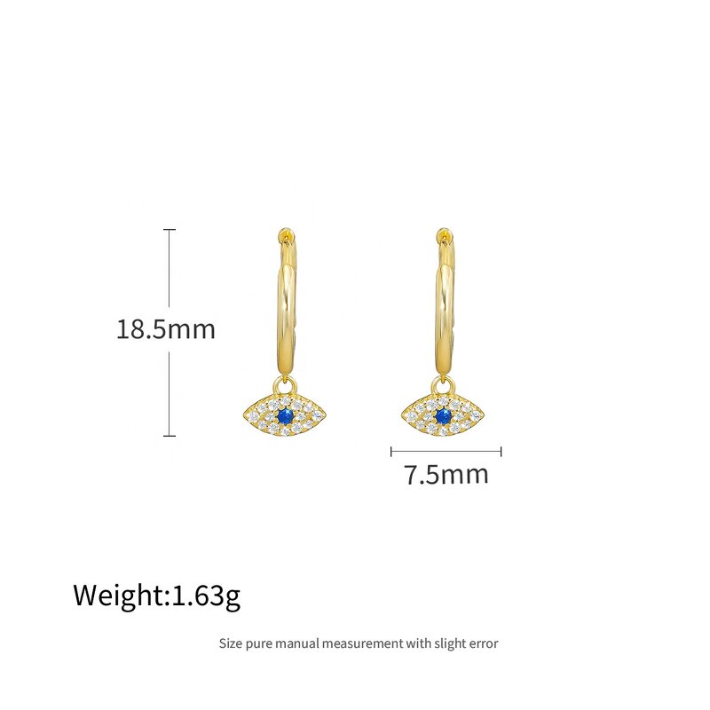 Evil Eye Hoop Earrings - Blue Diamond Wholesale