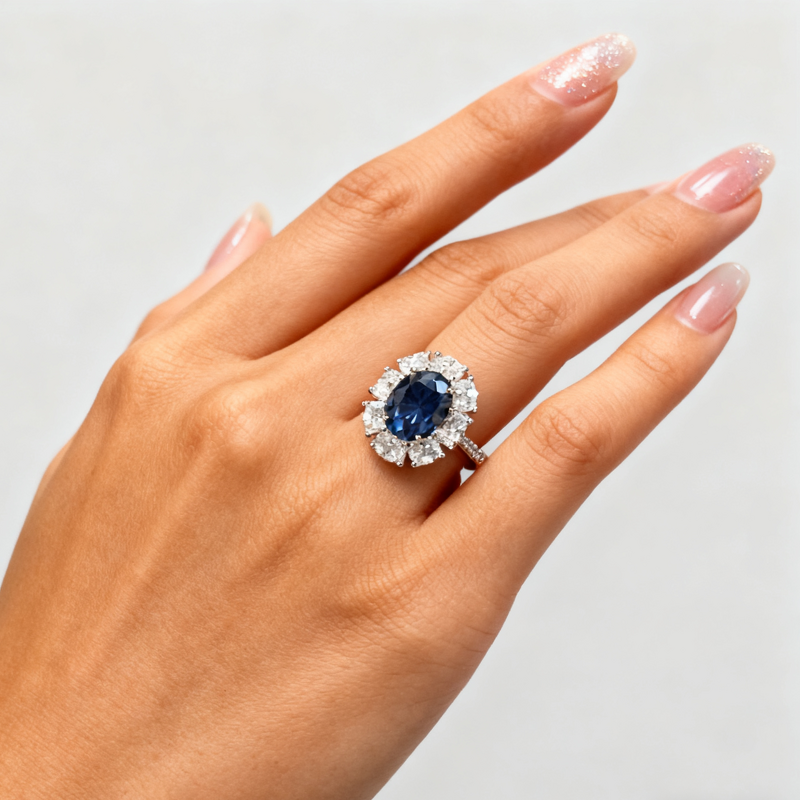 Moissanite Ring - Seven Colored Sunflower Factory