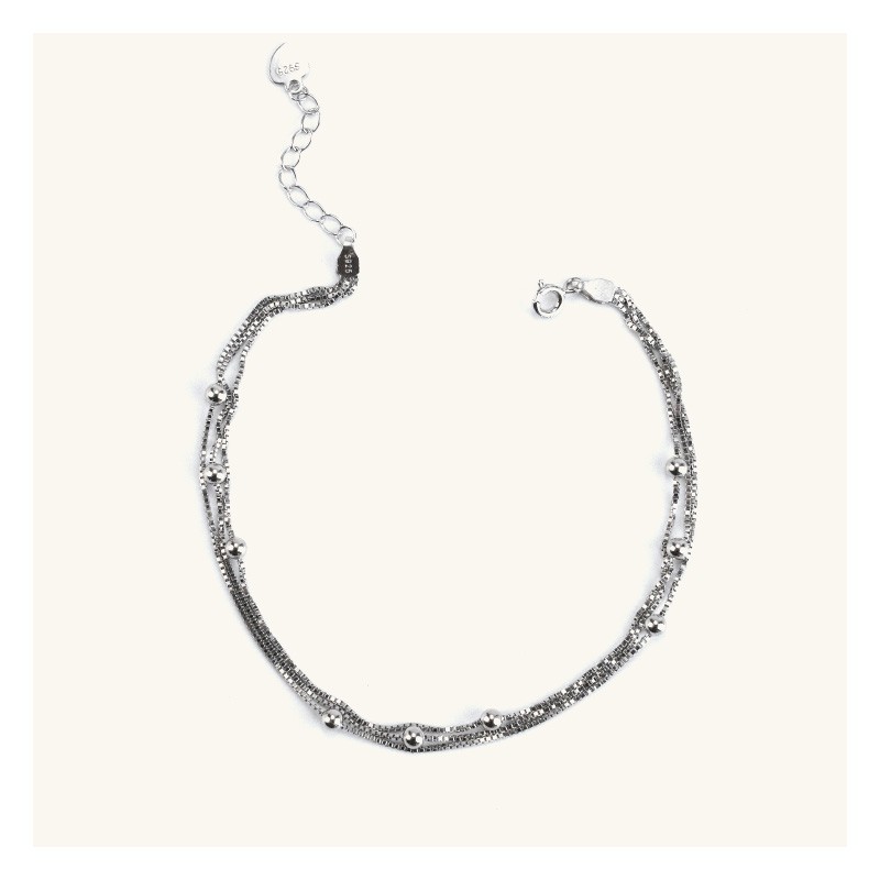 Anklet - Sterling Silver Gold Plating Pearl