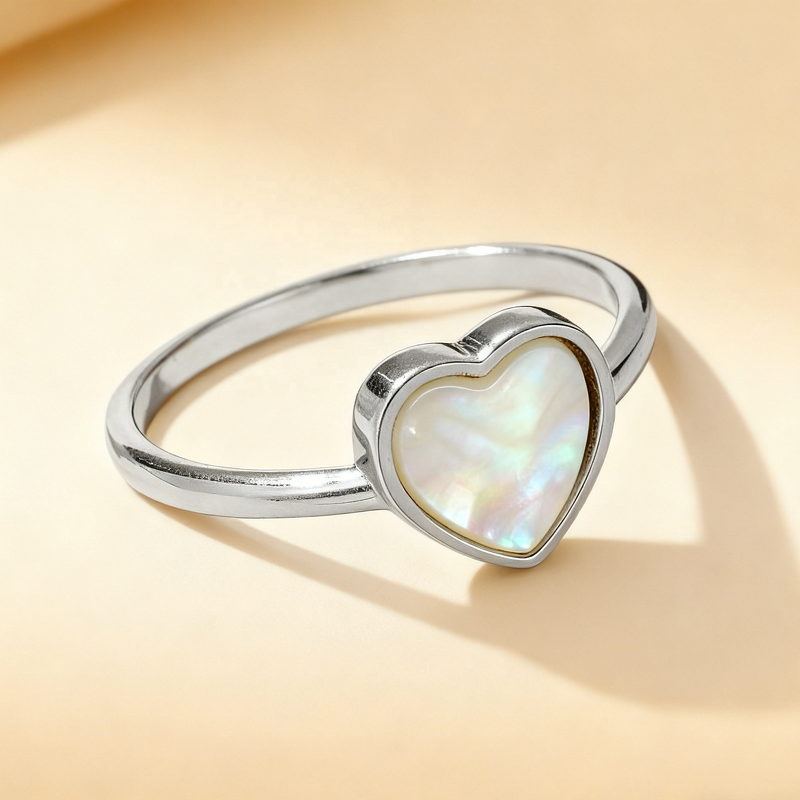 Cocktail Ring - 925 Sterling Silver Mother of Pearl