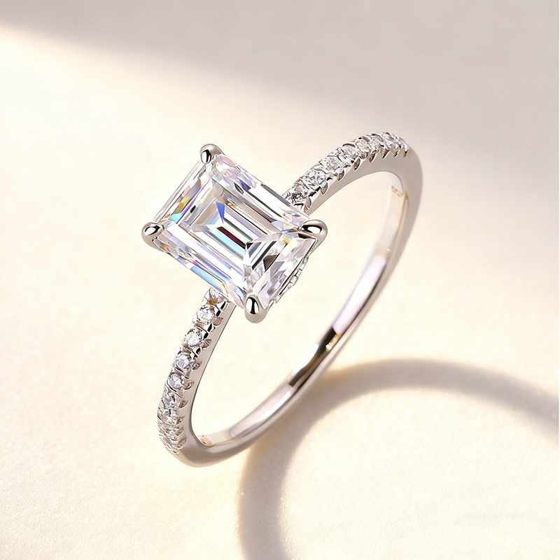 Moissanite Ring - Vvs1 Emerald Cut Factory