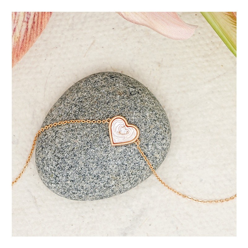 Shell Heart Charm - Mother's Day Gift Rose Gold