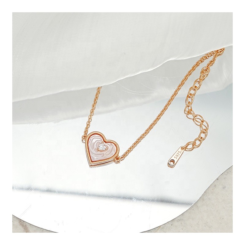 Shell Heart Charm - Mother's Day Gift Rose Gold