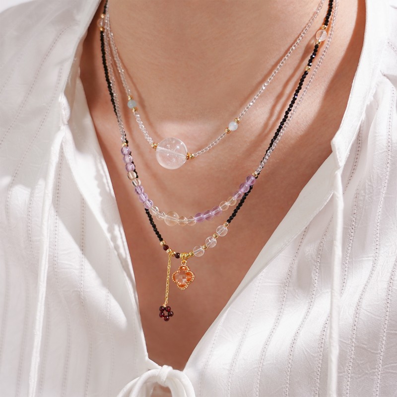 Crystal Necklace - Bohemian Ball Pendant Set