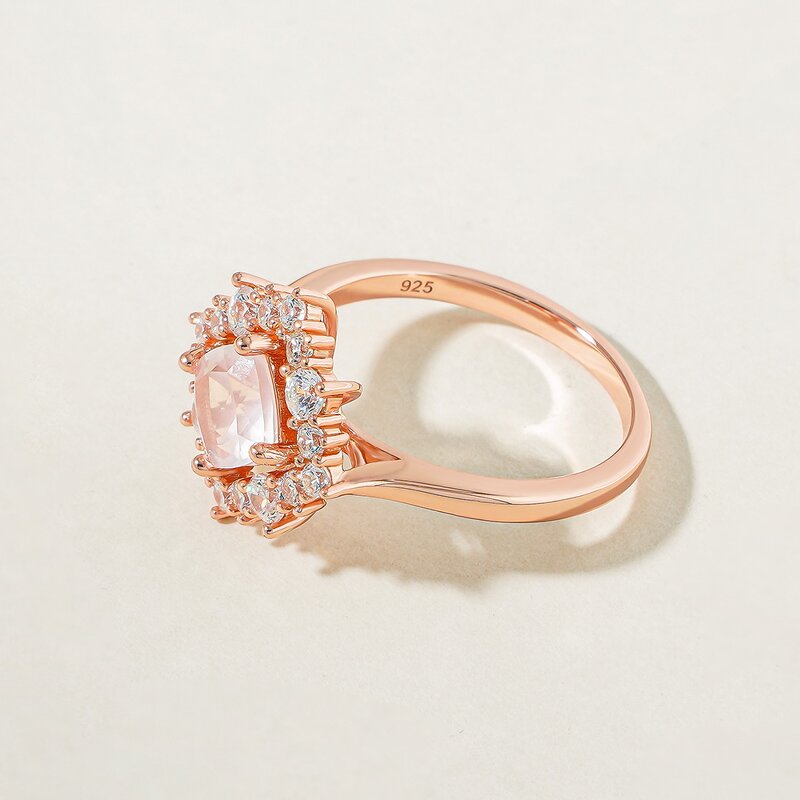 Rose Quartz Ring - Dainty Crystal Engagement