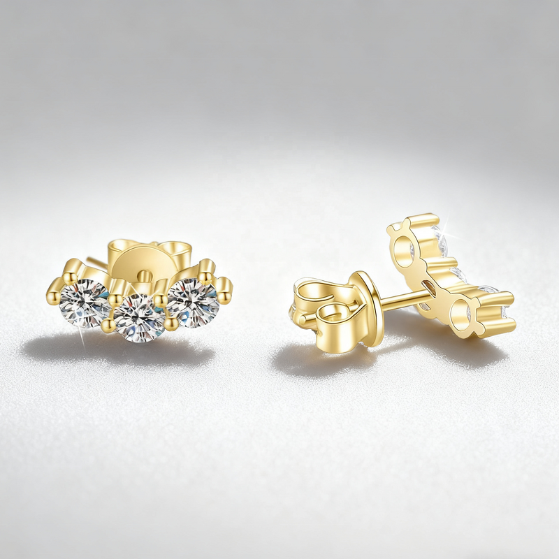 Moissanite Stud Earrings - Gra Certified 10mm