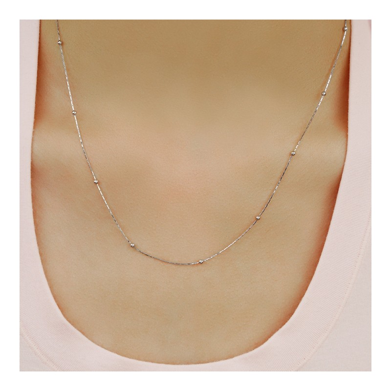 Snowflake Necklace - Bead Collarbone Chain Versatile