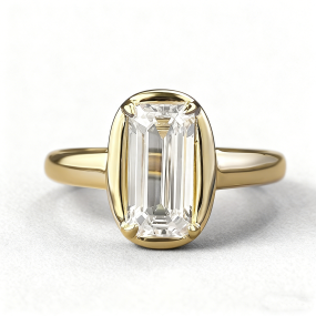Emerald Cut Ring - Gold Plated 925 Silver Factory