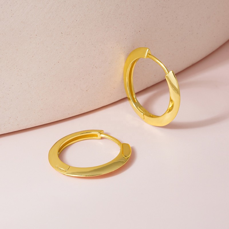Hoop Earrings - Minimalist Dainty 18K Gold