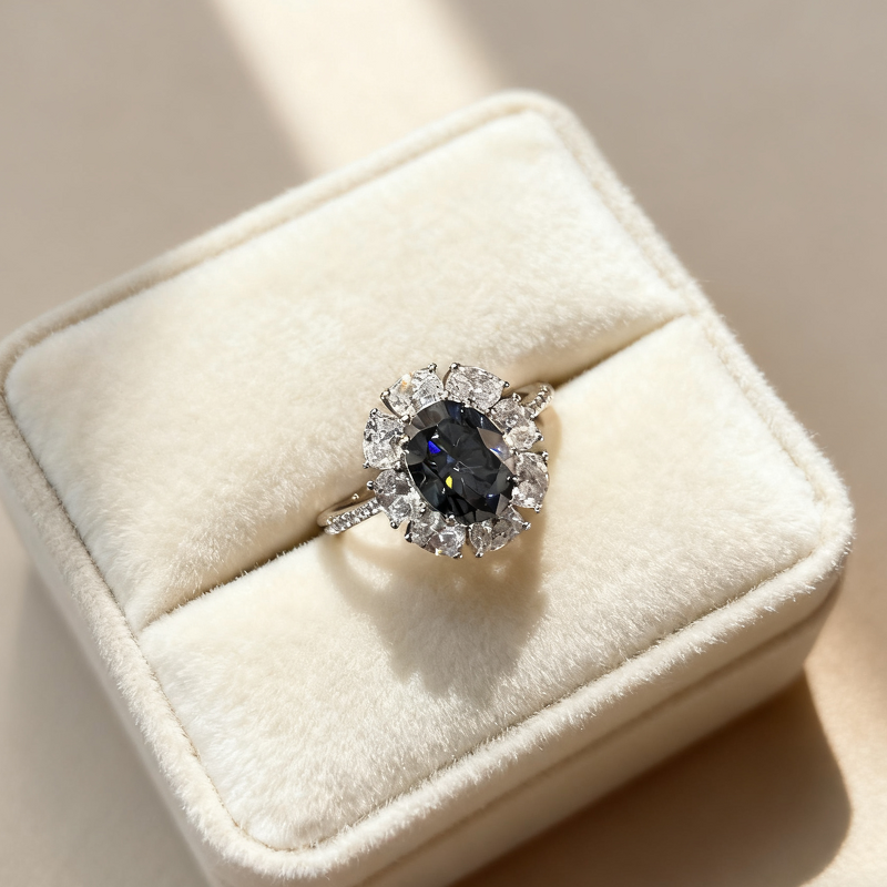 Moissanite Ring - Seven Colored Sunflower Factory