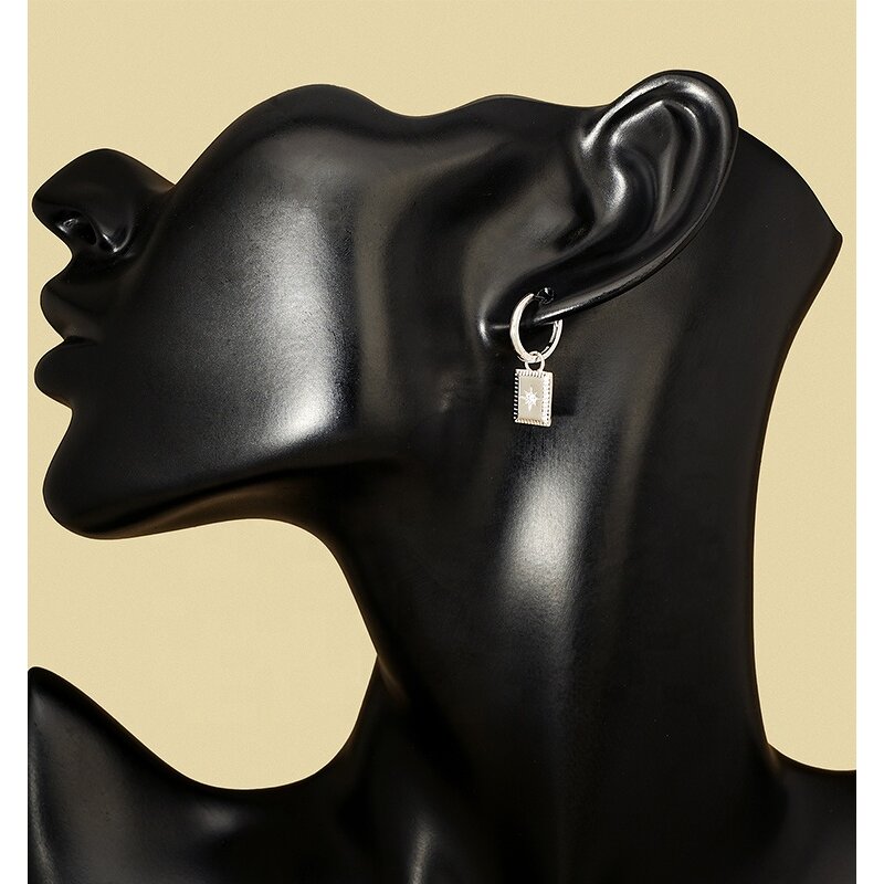 Geometric Hoop Earrings - Gold Plated Octagram