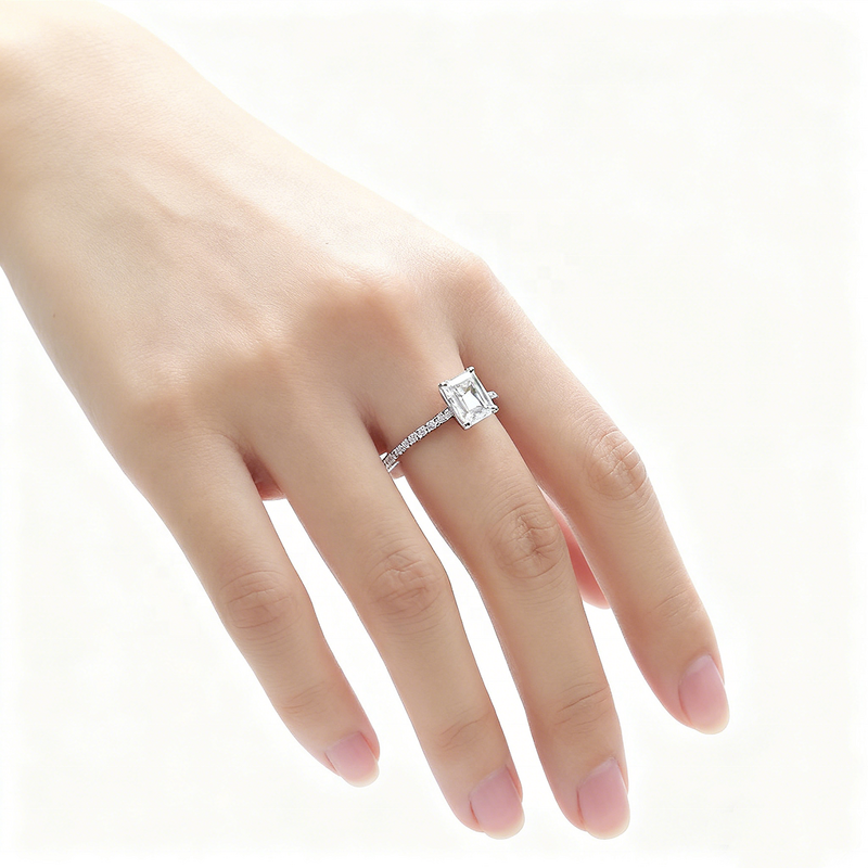 Moissanite Ring - Vvs1 Emerald Cut Factory